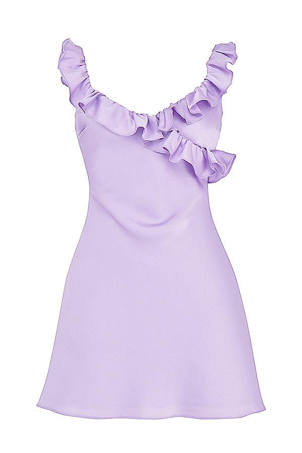 Robe mini en satin à volants - Élégante et féminine - Projet Paris - Tissu doux