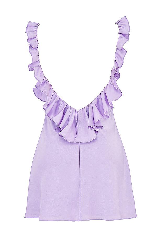 Robe mini en satin à volants - Élégante et féminine - Projet Paris - Tissu doux