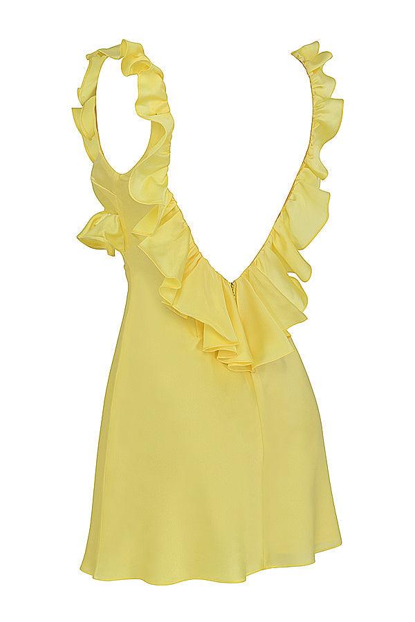 Robe mini en satin à volants - Élégante et féminine - Projet Paris - Tissu doux