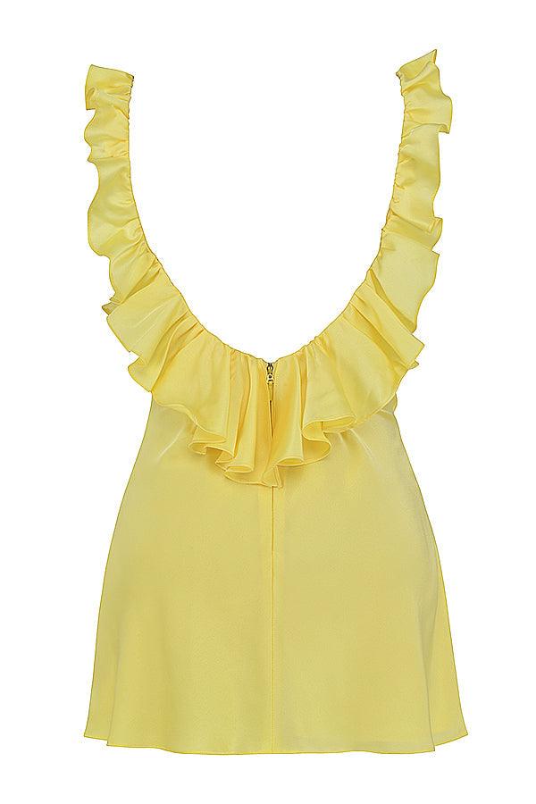 Robe mini en satin à volants - Élégante et féminine - Projet Paris - Tissu doux