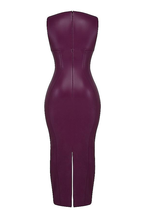 Robe maxi en cuir luxe - Élégante et audacieuse - Projet Paris - Tissu de haute qualité