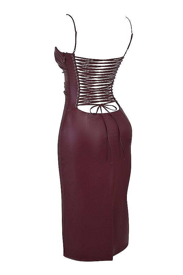 Robe en cuir luxe - Élégante et audacieuse - Projet Paris - Tissu de haute qualité