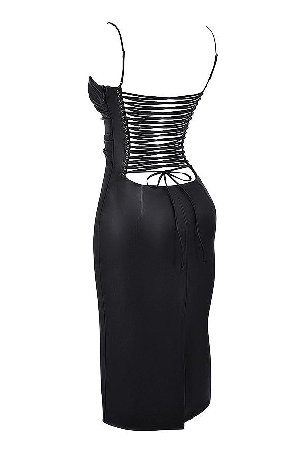 Robe en cuir luxe - Élégante et audacieuse - Projet Paris - Tissu de haute qualité