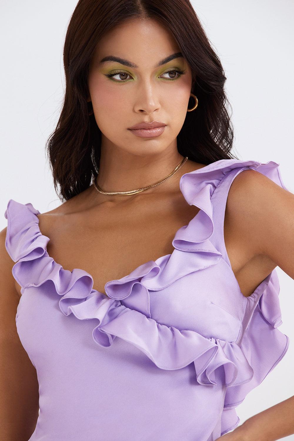 Robe mini en satin à volants - Élégante et féminine - Projet Paris - Tissu doux