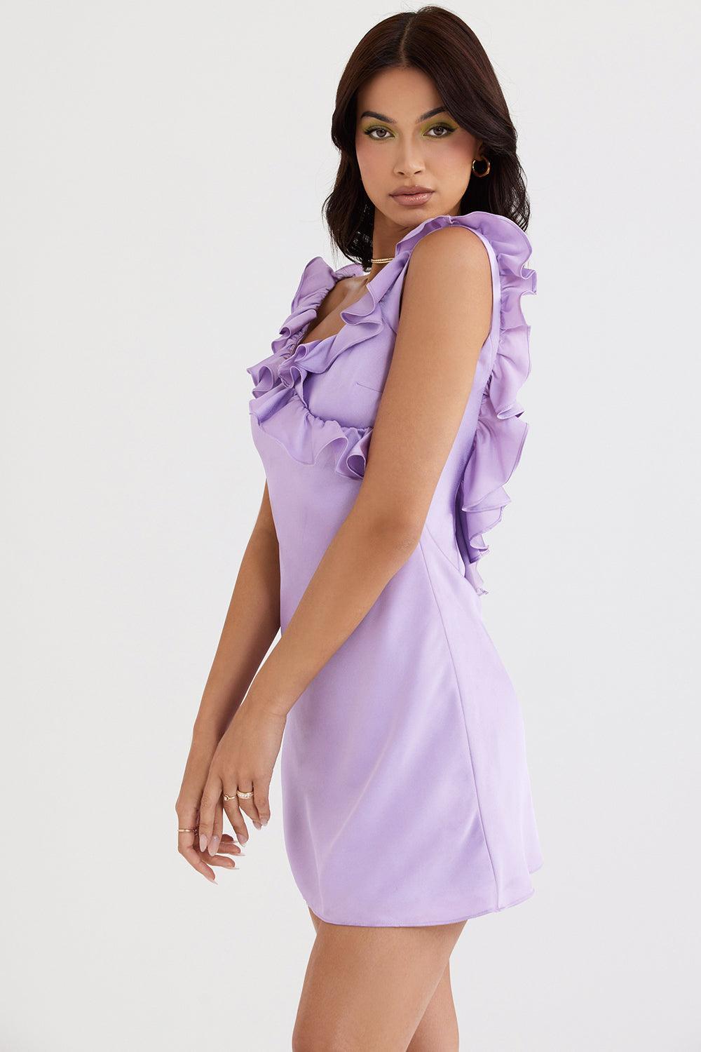 Robe mini en satin à volants - Élégante et féminine - Projet Paris - Tissu doux