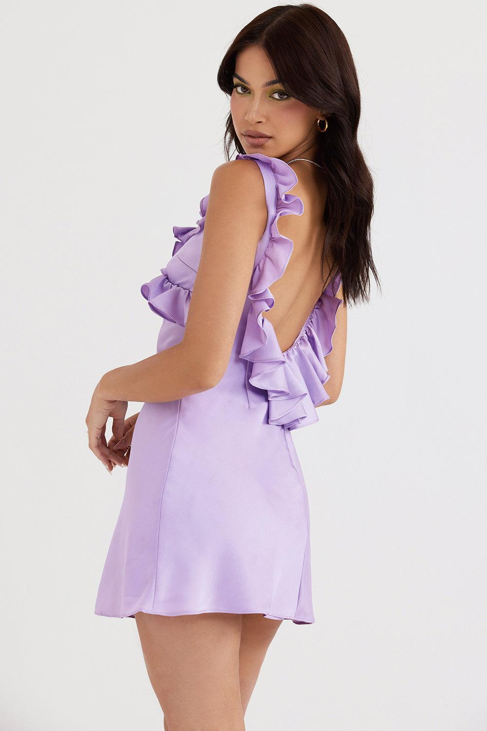 Robe mini en satin à volants - Élégante et féminine - Projet Paris - Tissu doux