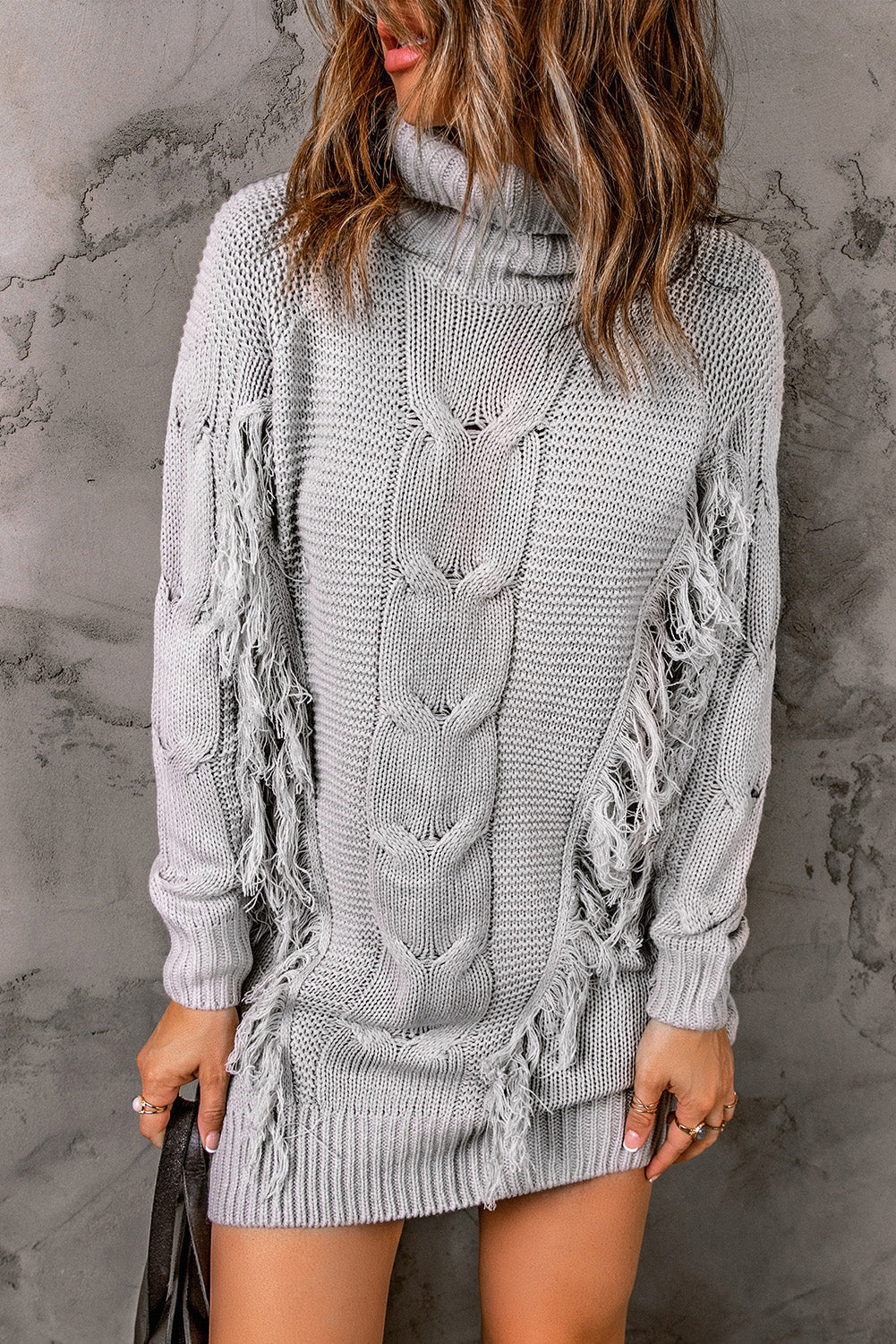 Robe pull twist avec franges - Projet Paris - Élégance décontractée