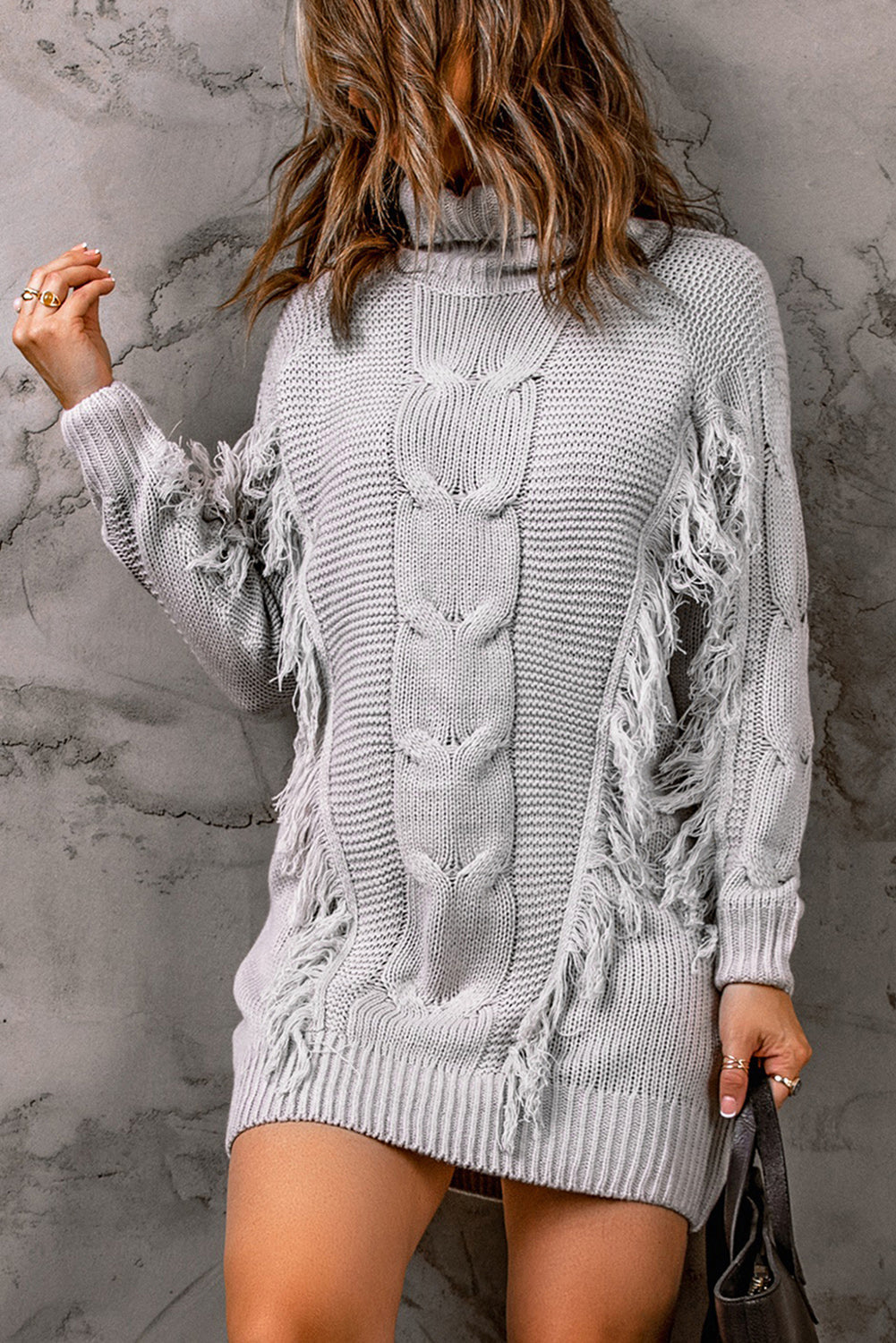 Robe pull twist avec franges - Projet Paris - Élégance décontractée