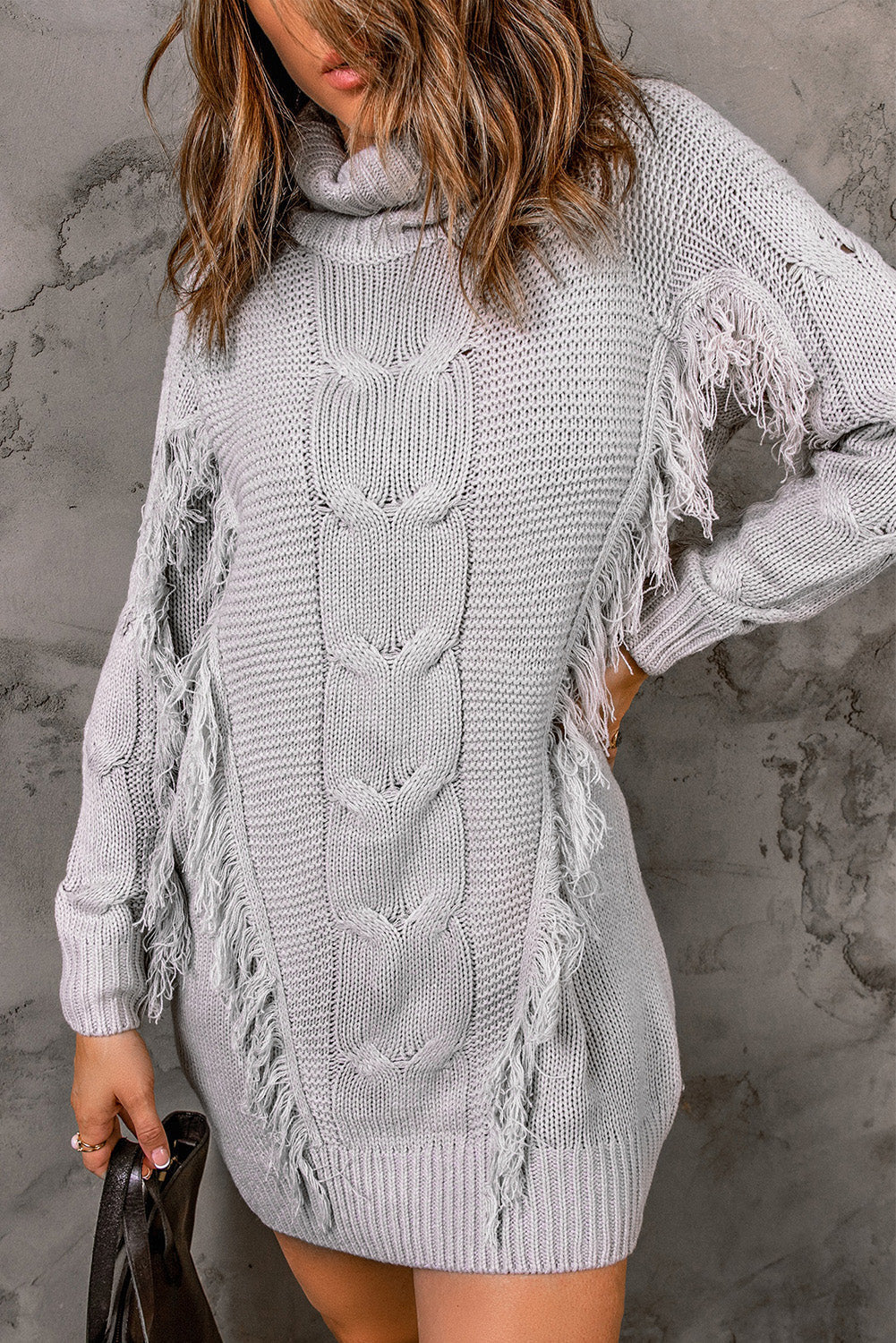 Robe pull twist avec franges - Projet Paris - Élégance décontractée