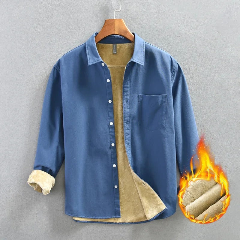 Shall - Chemise en coton avec doublure en polaire