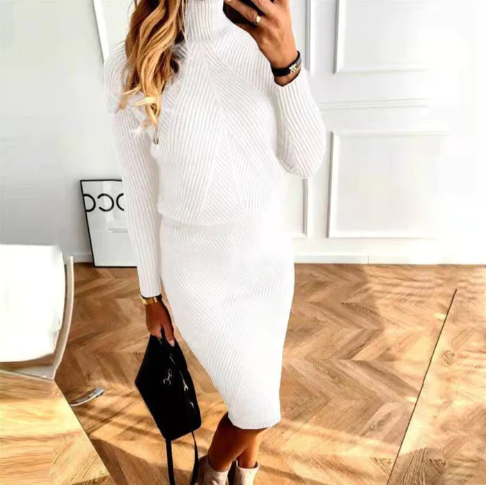 Robe pull tricotée confortable - Douce et stylée - Projet Paris - Parfaite pour les journées fraîches