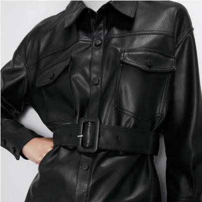 Loren - Trench-coat en cuir pour femme