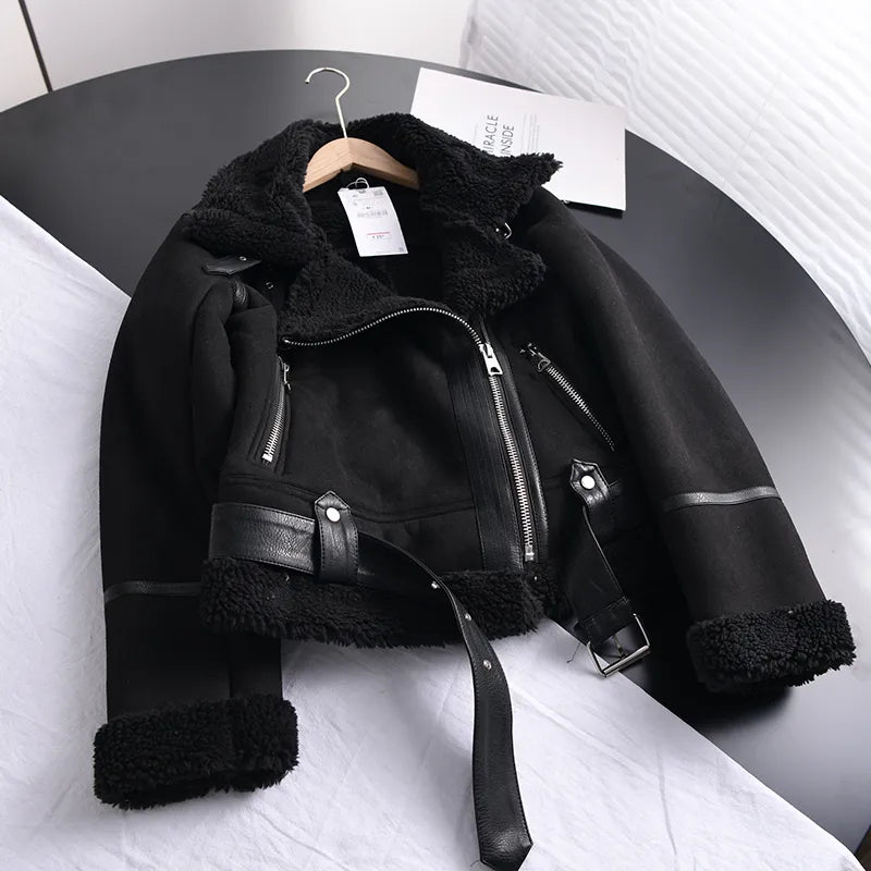 Manteau d'hiver Olivia Suede - Chaud et élégant