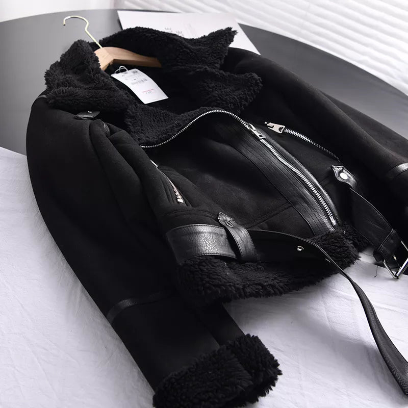 Manteau d'hiver Olivia Suede - Chaud et élégant