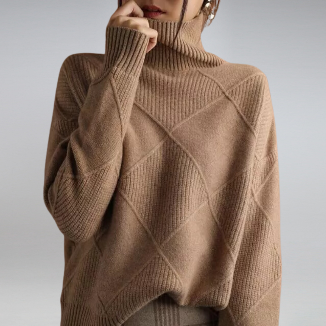 Amalia | Pull à col roulé en cachemire doux