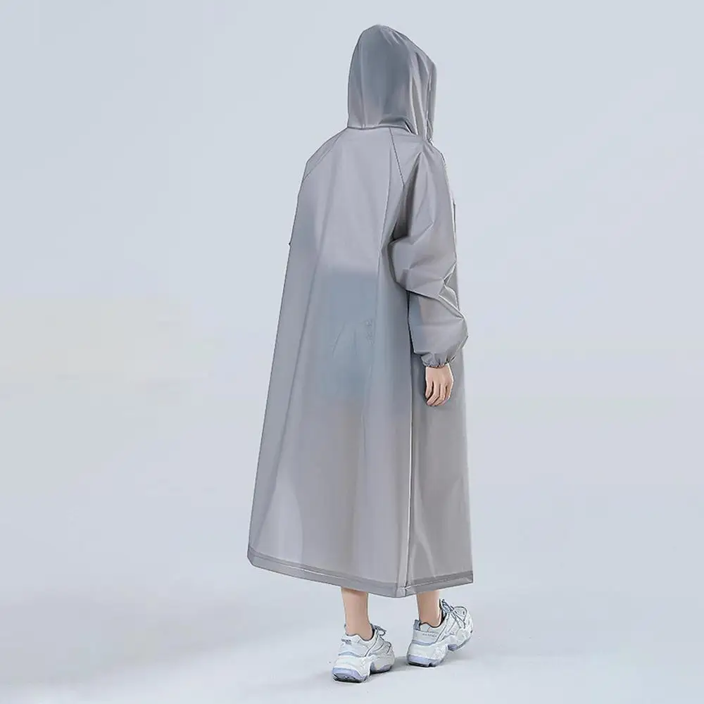 Veste de pluie longue transparente pour femmes avec capuche