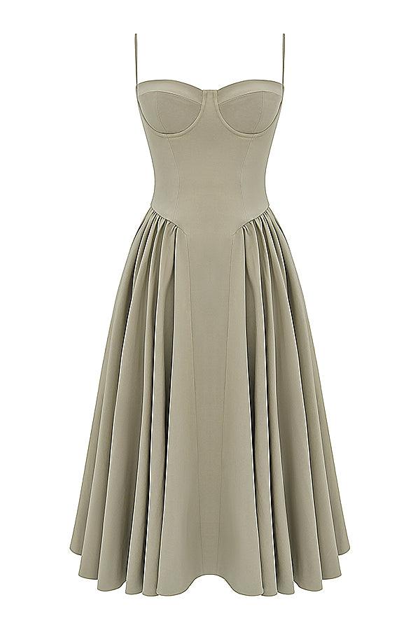Robe midi corset en sergé - Cintrée et élégante - Projet Paris - Confort ajusté