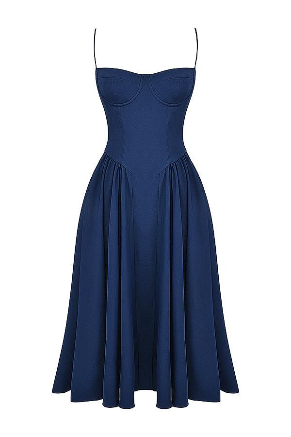 Robe midi corset en sergé - Cintrée et élégante - Projet Paris - Confort ajusté