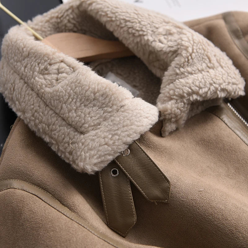 Manteau d'hiver Olivia Suede - Chaud et élégant