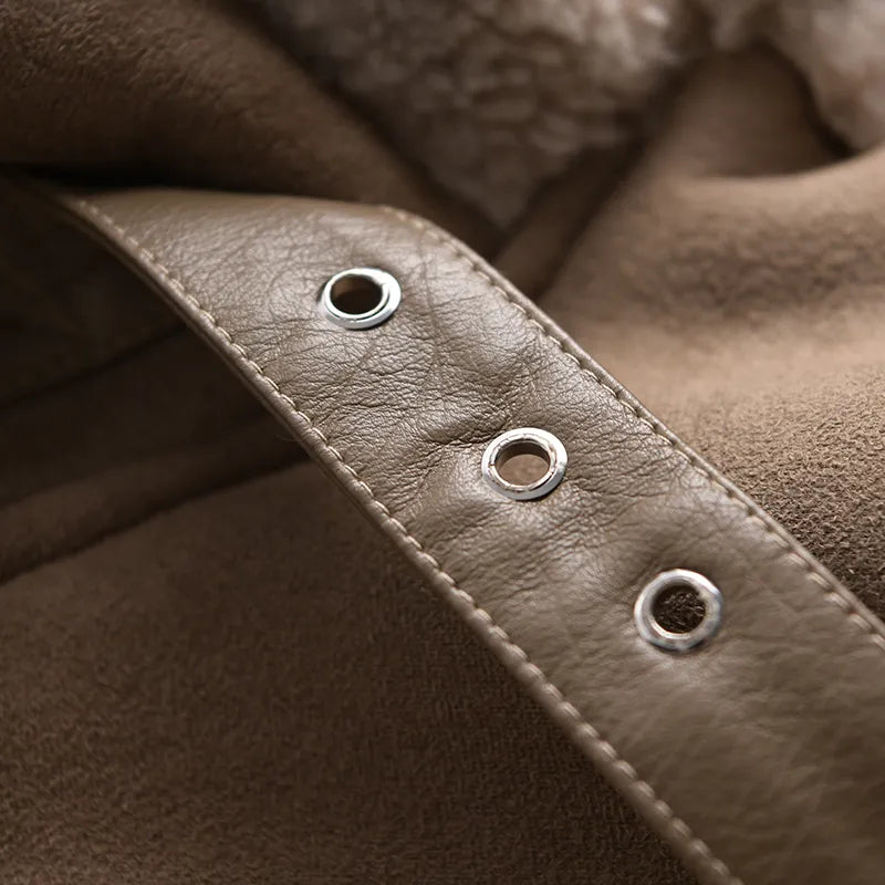 Manteau d'hiver Olivia Suede - Chaud et élégant
