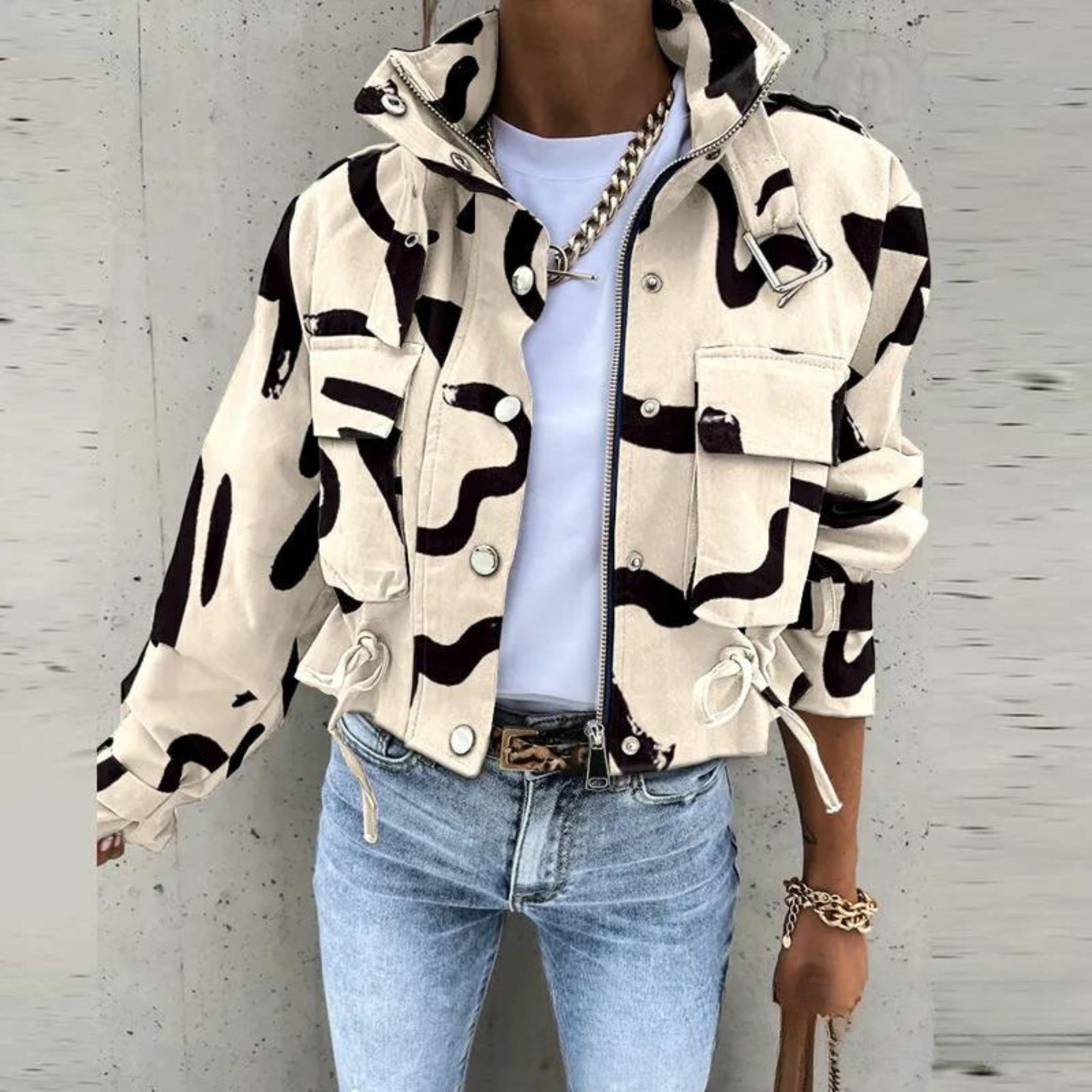 Veste crop top féminine