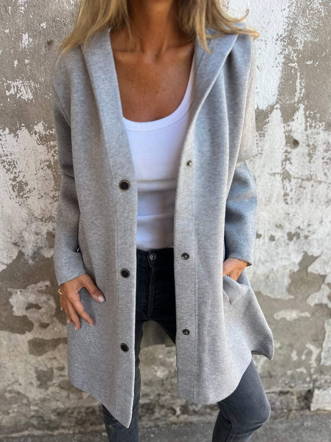 Veste casual à capuche pour femme