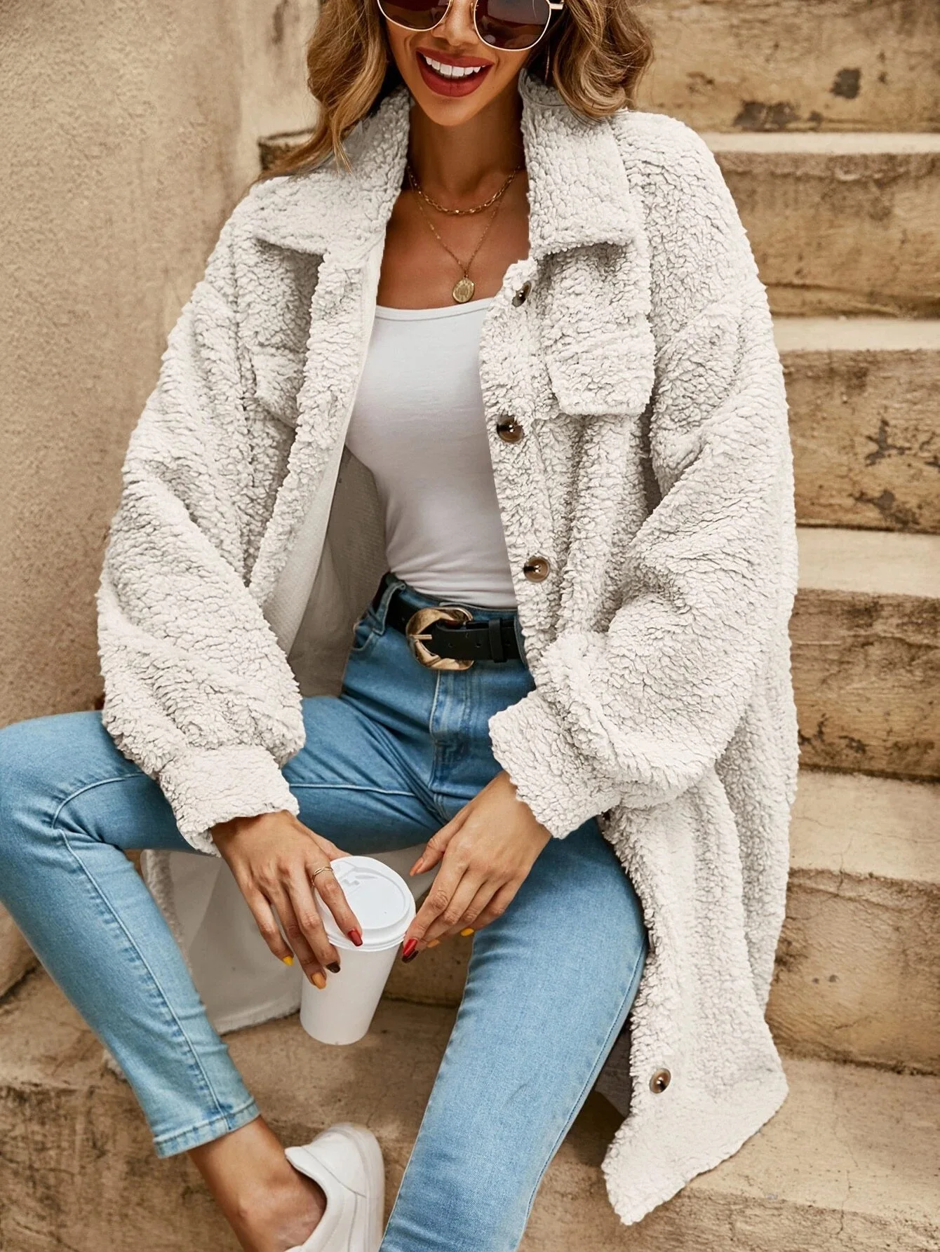 Confortable gilet long pour femmes