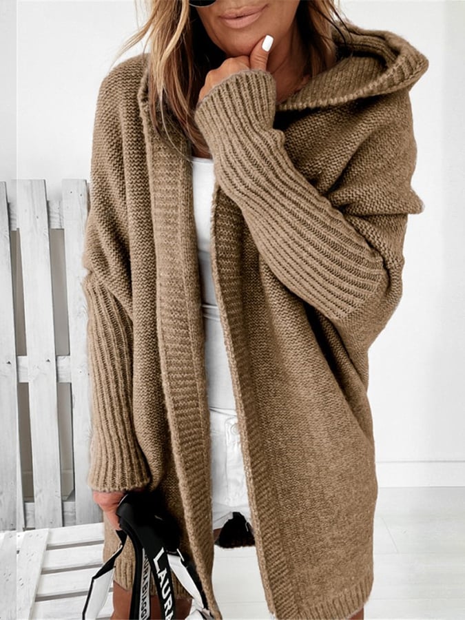 Manteau longueur genou avec capuche pour femme