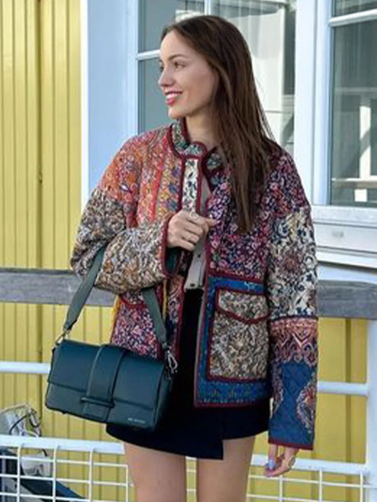 Brianna - Manteau à imprimé floral et poches plaquées