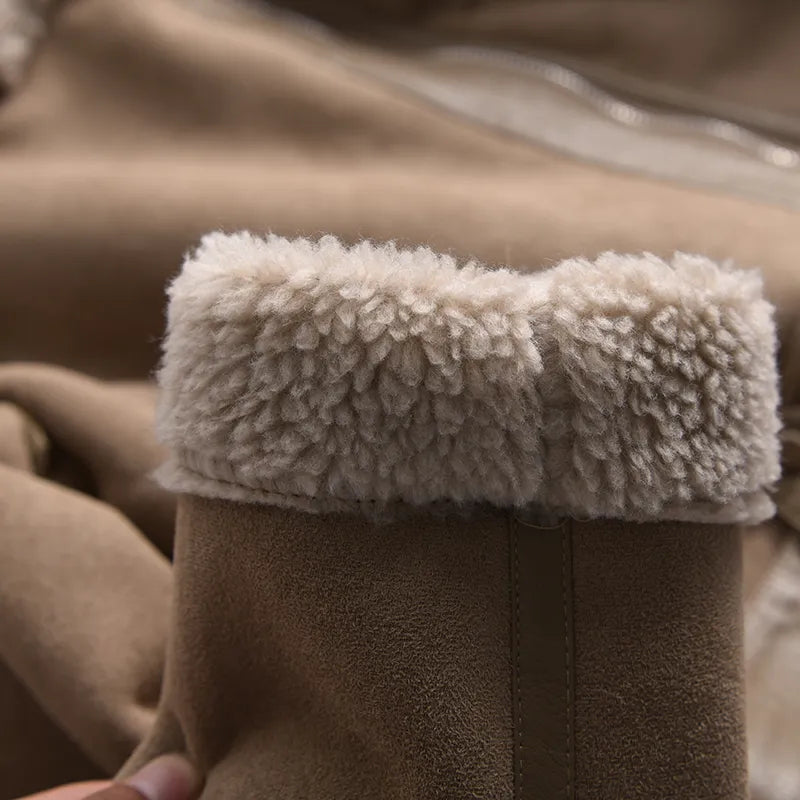 Manteau d'hiver Olivia Suede - Chaud et élégant