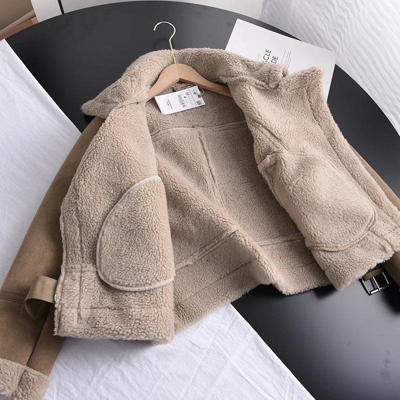 Manteau d'hiver Olivia Suede - Chaud et élégant