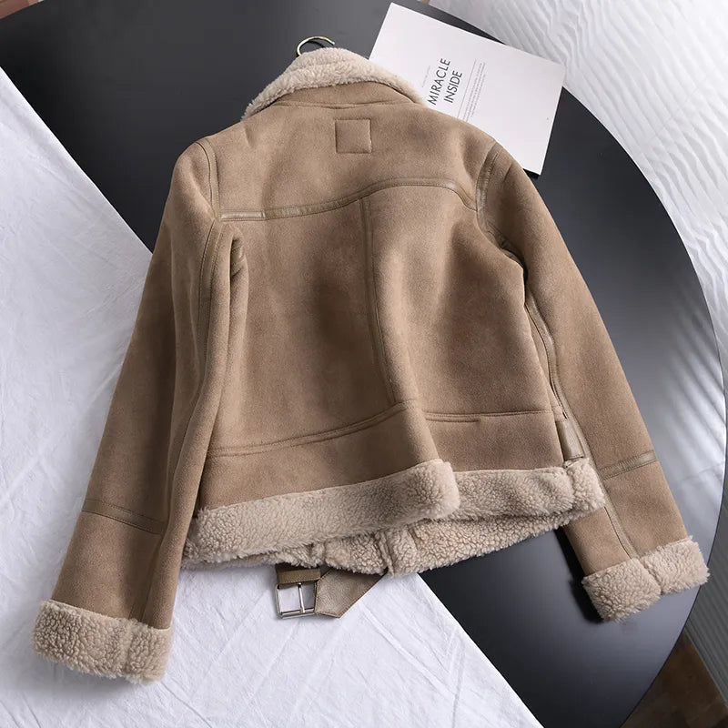 Manteau d'hiver Olivia Suede - Chaud et élégant