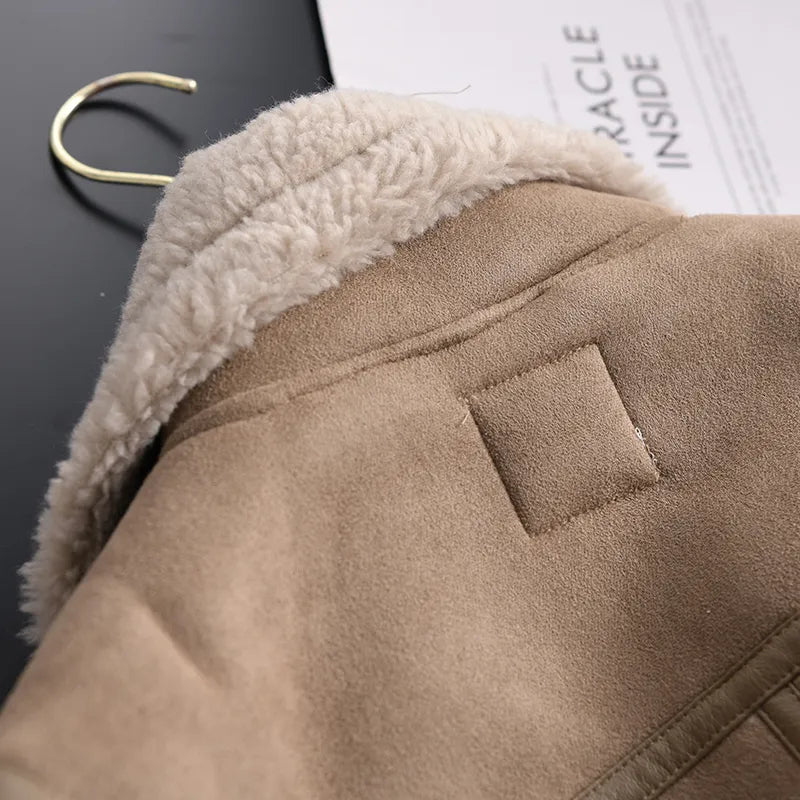 Manteau d'hiver Olivia Suede - Chaud et élégant