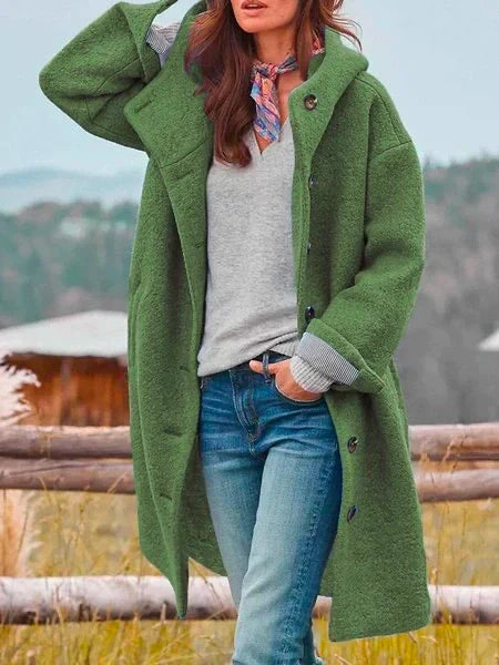 Élégant manteau long en laine