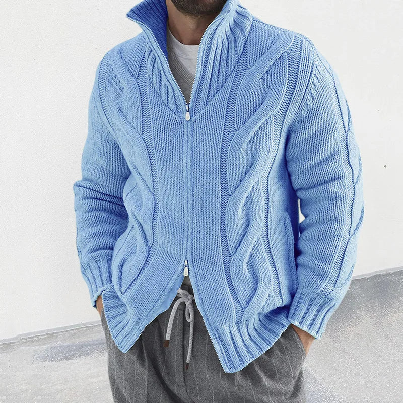 William Cardigan - Cardigan en tricot avec col montant et fermeture éclair