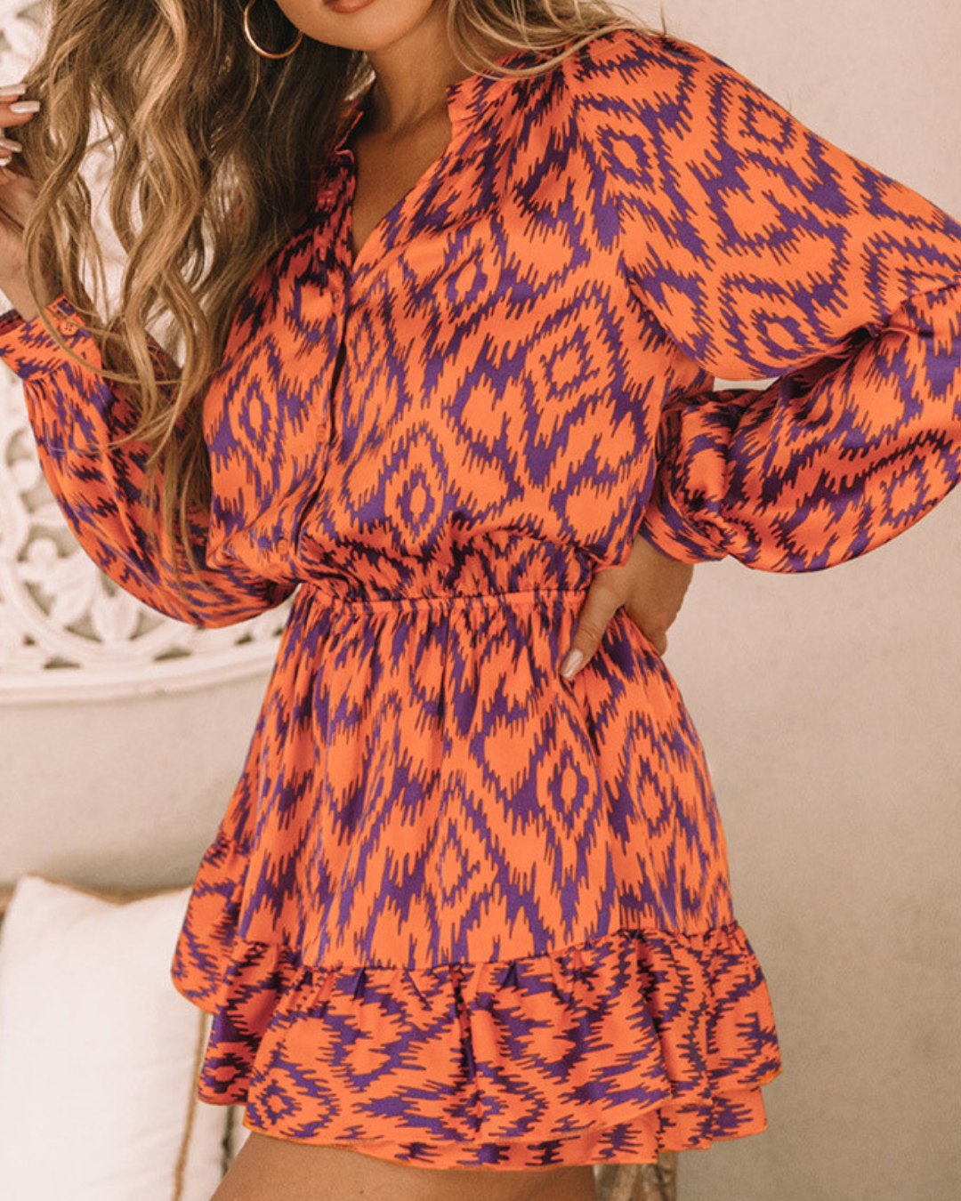 Robe midi rétro Aztec Glam - Projet Paris - Élégance intemporelle