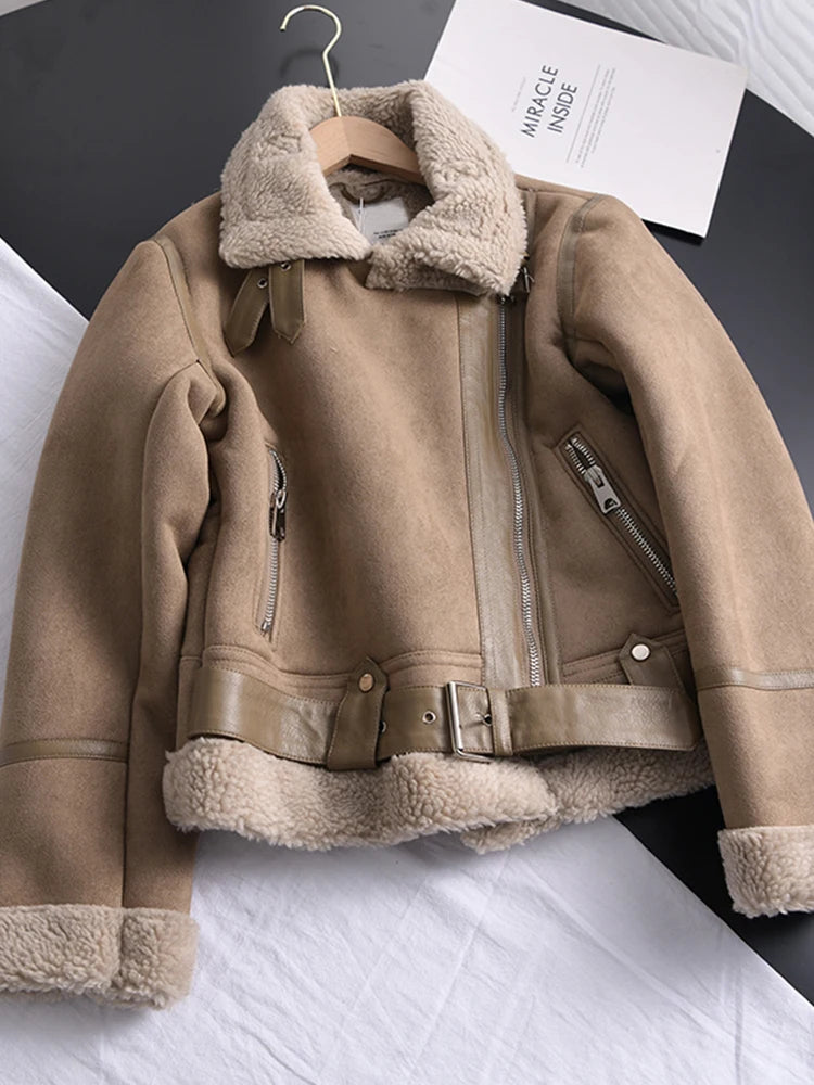 Manteau d'hiver Olivia Suede - Chaud et élégant