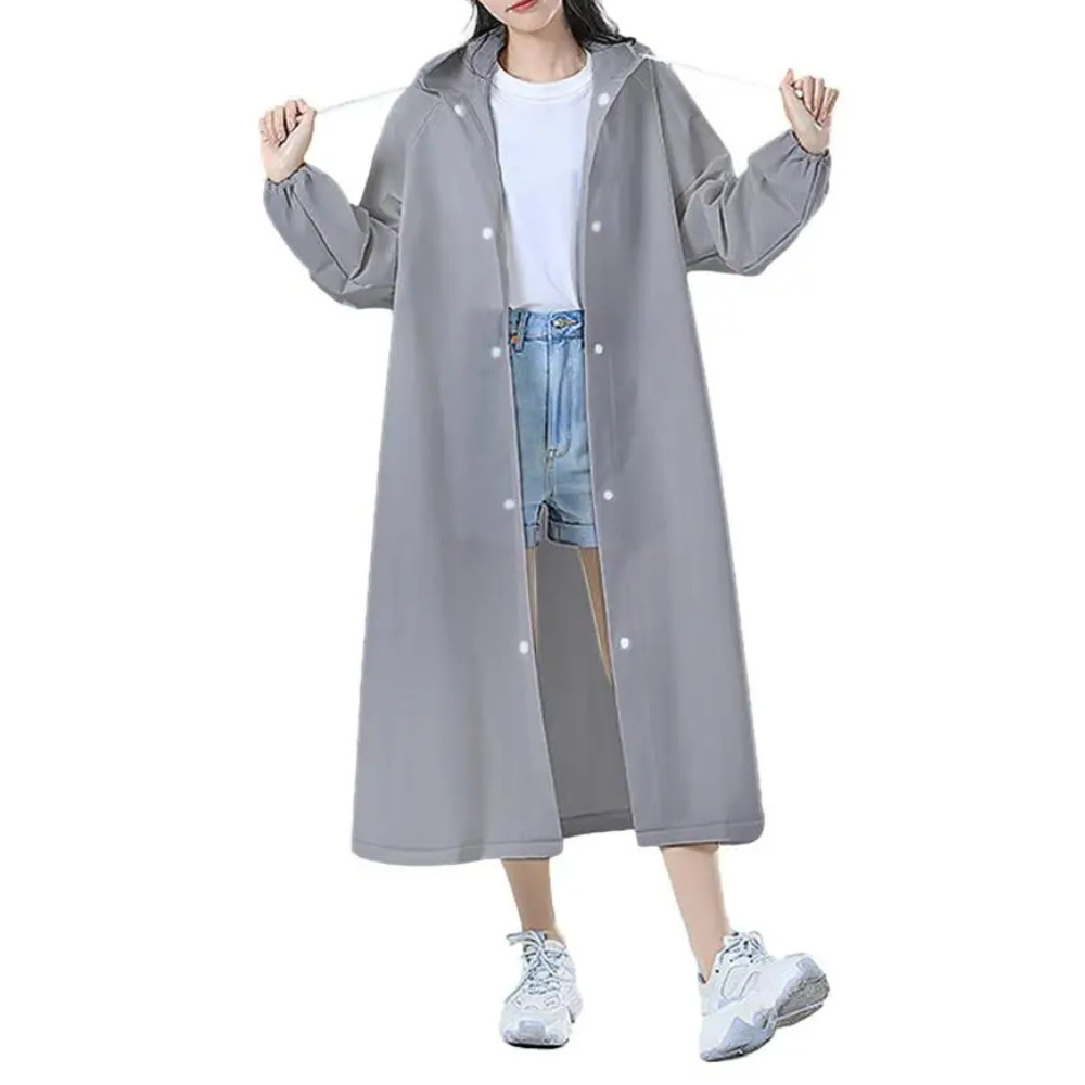 Veste de pluie longue transparente pour femmes avec capuche