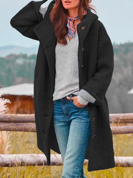 Élégant manteau long en laine