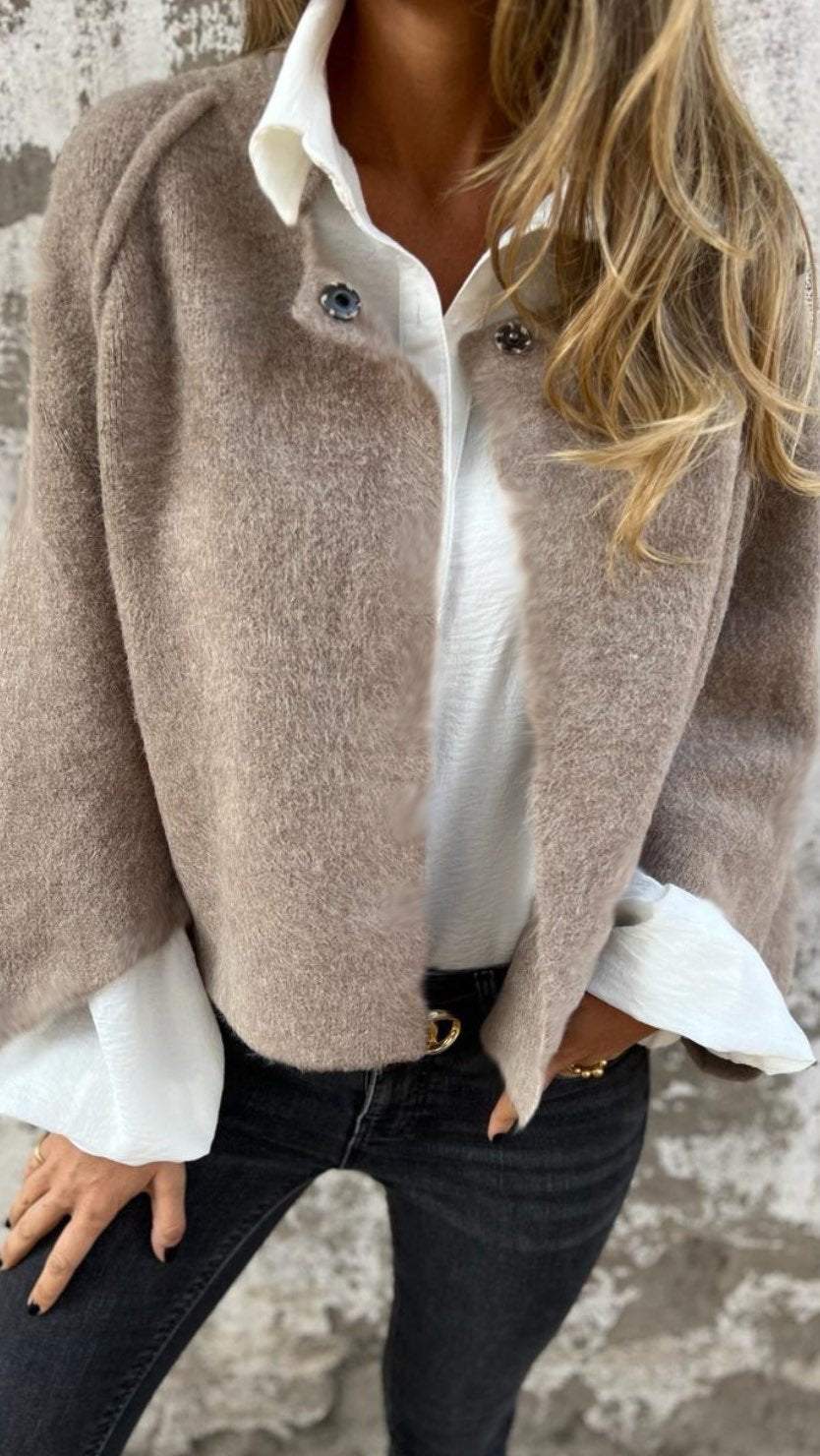 Manteau pour femme à col rond