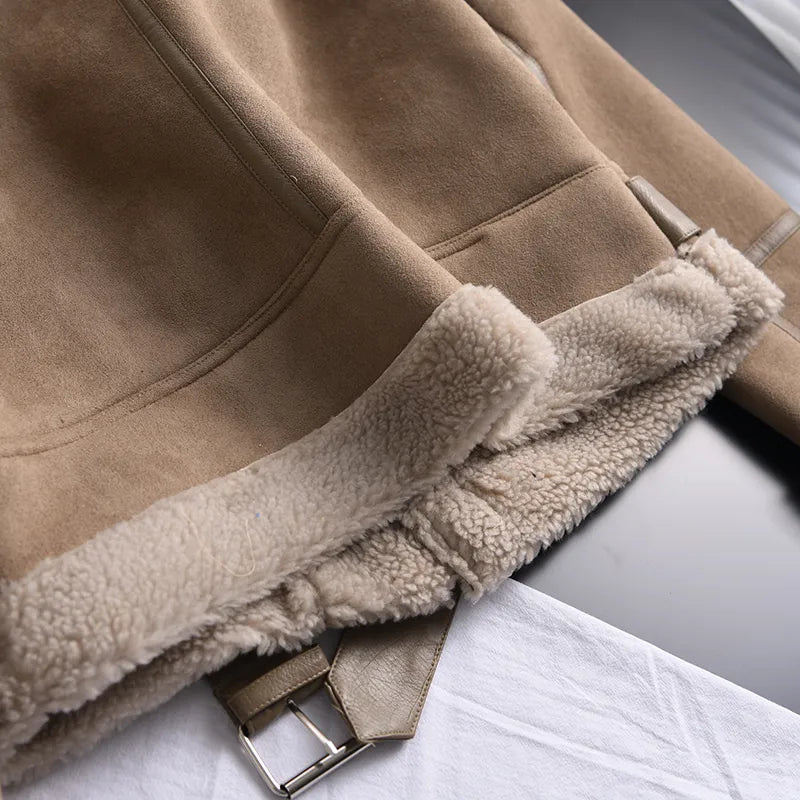 Manteau d'hiver Olivia Suede - Chaud et élégant