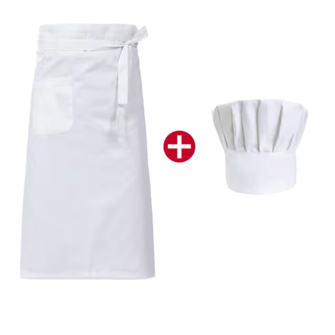 Marco - Tablier de Chef Unisexe avec Chapeau - Vêtement Culinaire
