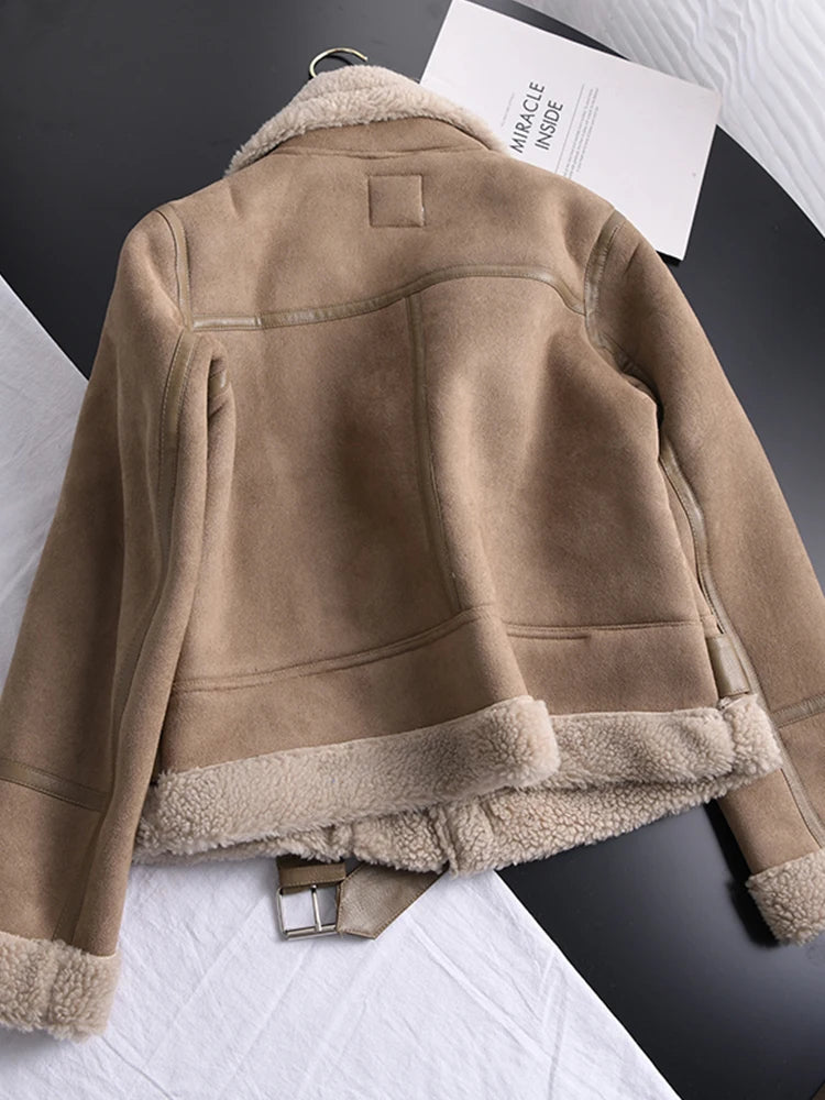 Manteau d'hiver Olivia Suede - Chaud et élégant
