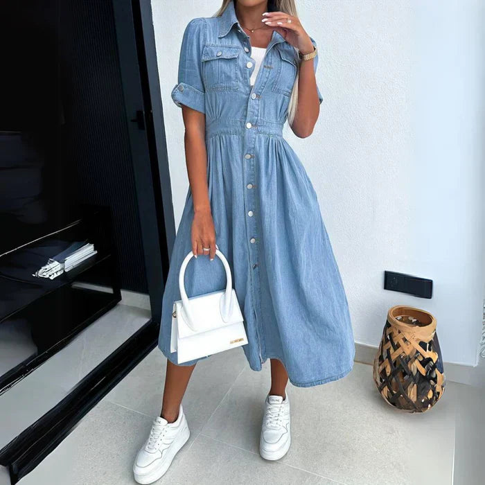 Robe en denim tendance pour femmes - Look moderne et décontracté - Projet Paris - Parfaite pour une tenue casual