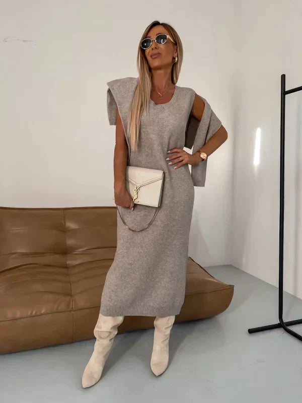 Solange | Robe avec col roulé assorti