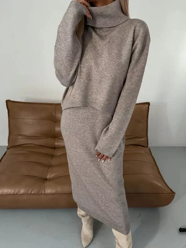 Solange | Robe avec col roulé assorti