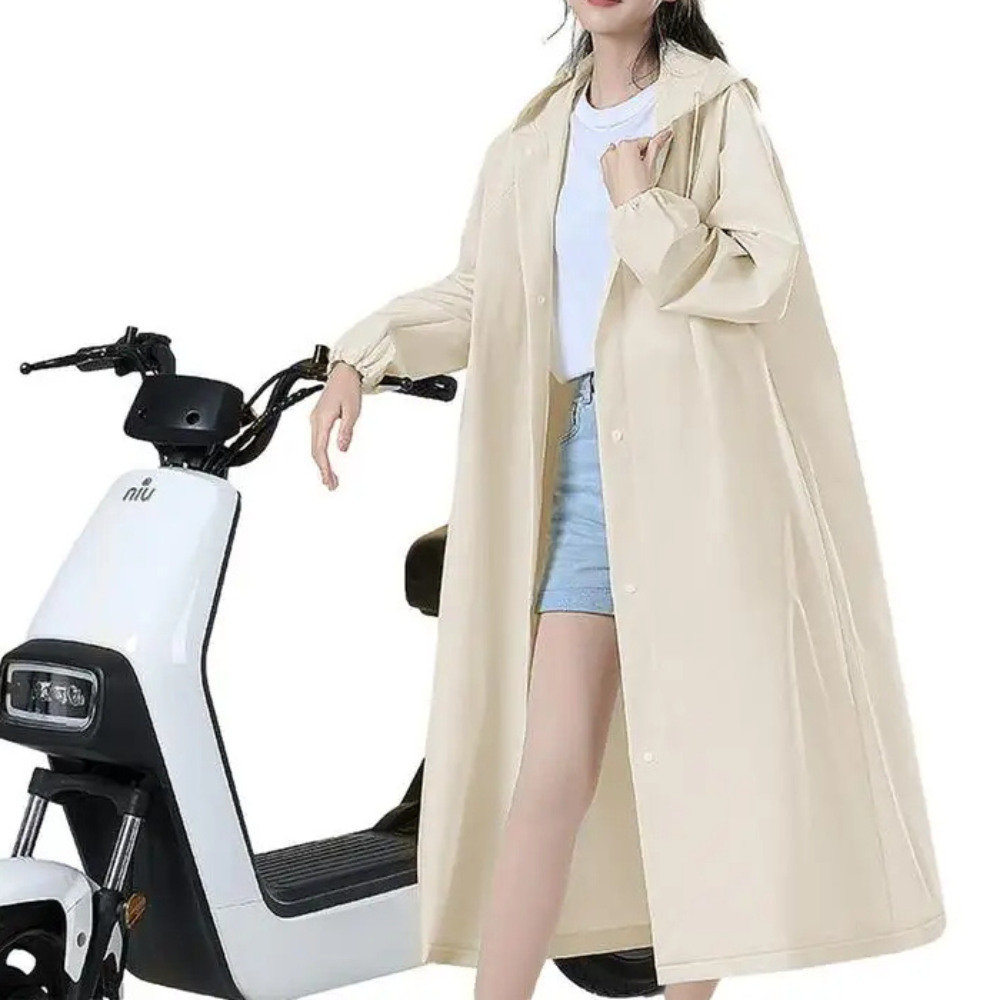 Veste de pluie longue transparente pour femmes avec capuche