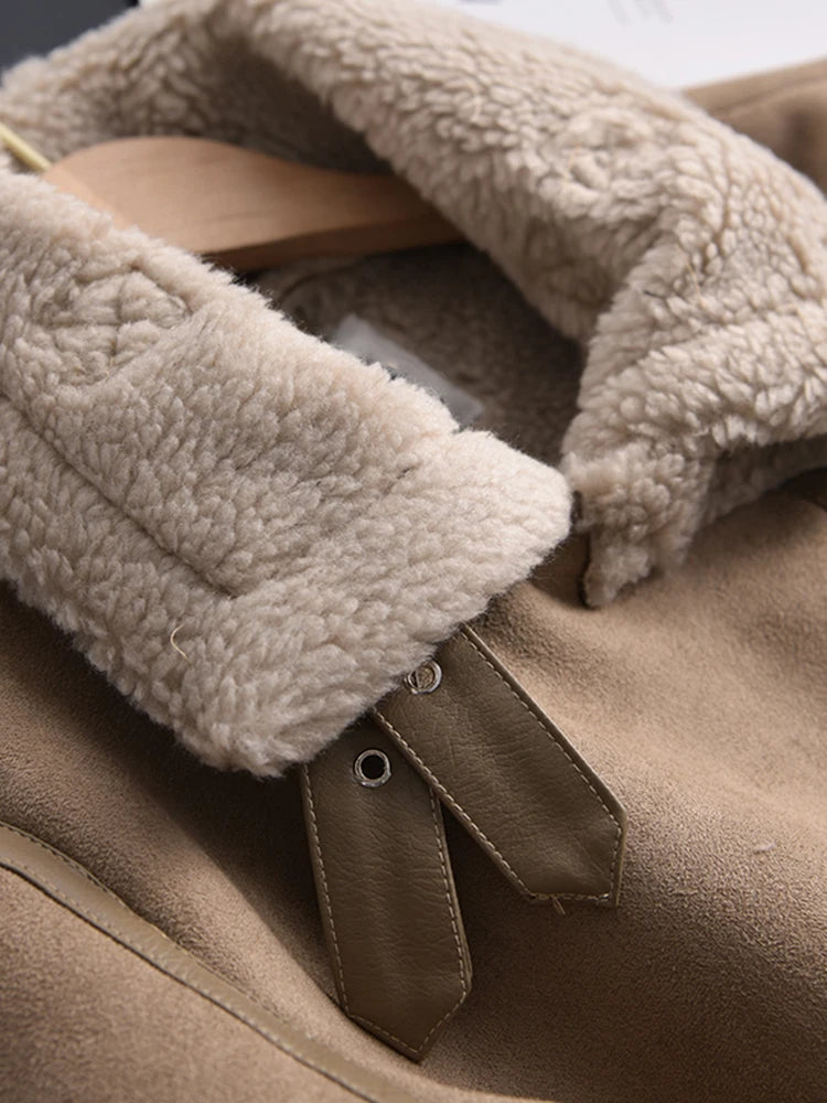 Manteau d'hiver Olivia Suede - Chaud et élégant
