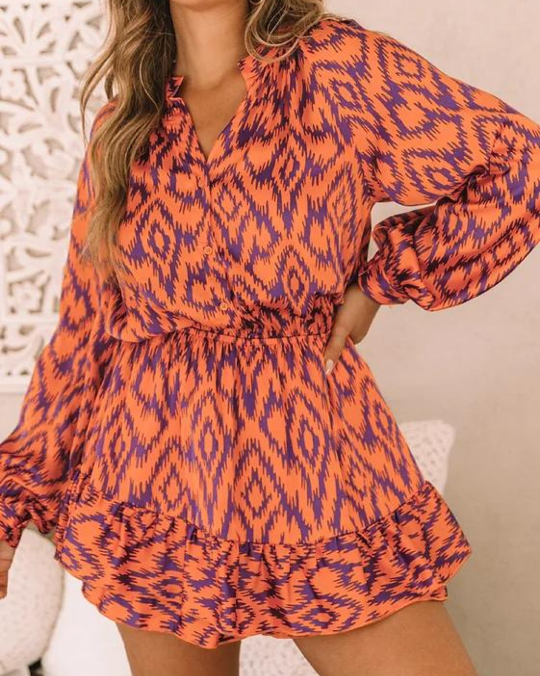 Robe midi rétro Aztec Glam - Projet Paris - Élégance intemporelle