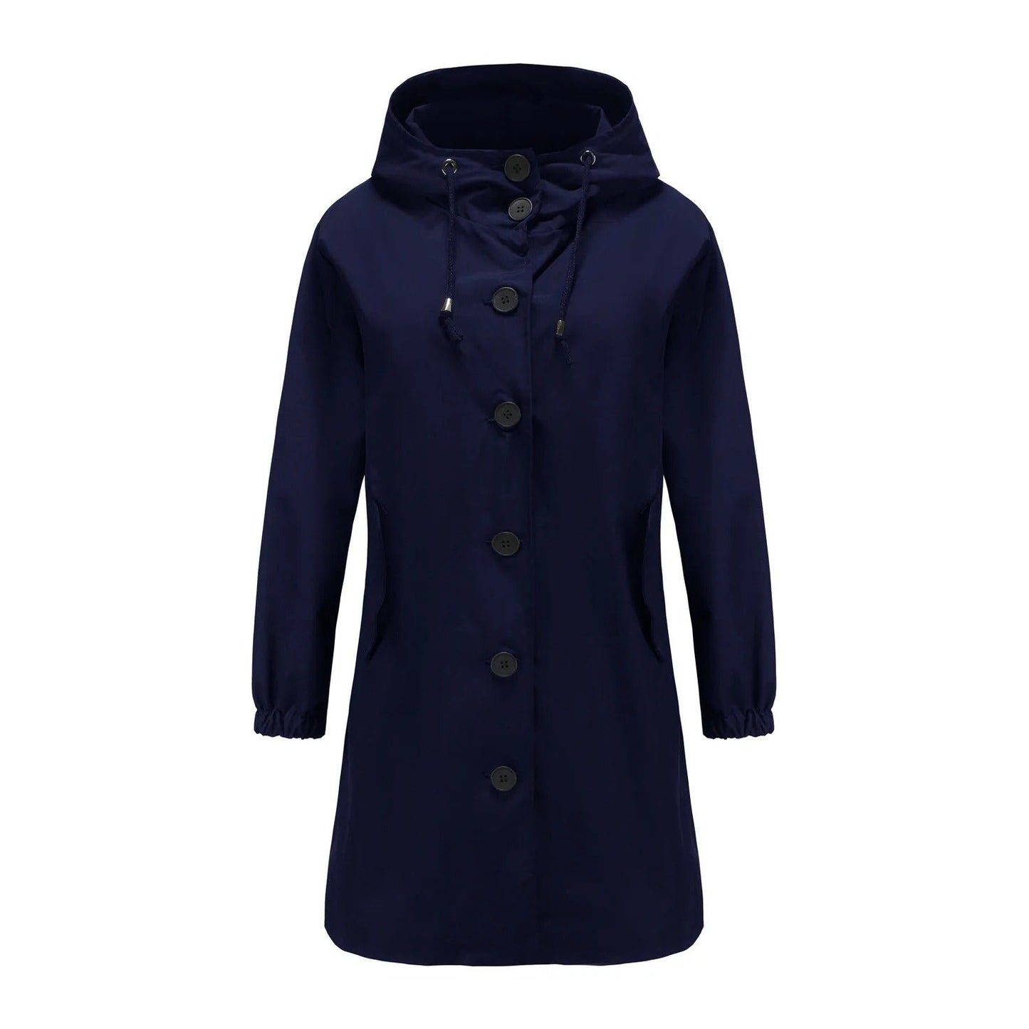 Veste de pluie pour femmes avec capuchon et fermeture à boutons
